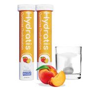 HYDRATIS - Pastilles Effervescentes avec Electrolytes - Pêche - Optimise l'Hydratation - Riche en Minéraux - Faible en Sucre - Sport, Crampes, Récupération - 40 Pastilles