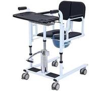 Hydraulic Patient Lift Transfer Chair for Home,Hydraulic Patient Lift Wheelchair for Home Portable Transfer Nursing Chair Lifter W/ 180° Split Seat & Cushion Bathroom Bedside Commode W/Potty(C)