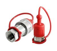 Hydraulic Quick Couplers with Dust Cover, ISO 5675 Quick Connect Fittings, High-Pressure Fluid Transfer Accessories for Construction, Factory, Workshop, Crafting Projects
