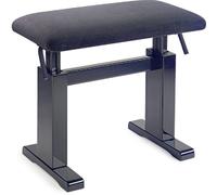 Hydraulique Banc de Piano Noir Haute Brillance Avec Rembourrage en Tissu