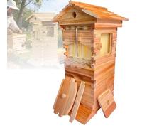 Hydravex Kit de démarrage pour Ruche, Ruche à Miel Auto-fluxée avec fenêtre d'observation et Bec verseur, incluant Un abri pour Abeilles charpentières, pour Les pollinisateurs de Jardin