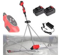 Hydravex Machine vibrante pour Chape en béton, Outil de Finition du béton, Machine vibrante électrique sans Fil pour Finition de Chape, réglage à 9 Vitesses et 2 Batteries 2M
