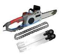 Hydravex Tronçonneuse électrique portative sans balais, 2 chaînes/2 Guides, pour béton, Coupe-Mur à chaîne diamantée avec système Anti-poussière alimenté par Eau, pour Granit et béton armé Depth35cm