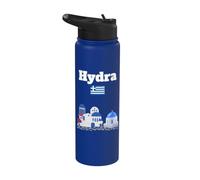 Hydre souvenir de voyage amant des îles grecques drapeau de la Grè Stainless Steel Insulated Water Bottle