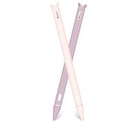 Hydream 2 Pack Stylo de Silicone Souple Étui Case Cover pour Apple Pencil 2nd Génération, Housse de Protection pour Stylo iPad Pro 11 & 12.9 2018, avec 2 Nib Cover Protection (Violet+Rose)