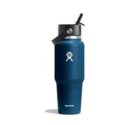 Hydro Flask - Bouteille de voyage avec paille Flex large 946 ml (32 OZ) - Bouteille inox isolée TempShield avec bouchon paille étanche - Convient à la plupart des porte-gobelets - Indigo