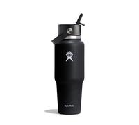 Hydro Flask - Bouteille de voyage avec paille Flex large 946 ml (32 OZ) - Bouteille inox isolée TempShield avec bouchon paille étanche - Convient à la plupart des porte-gobelets - Black