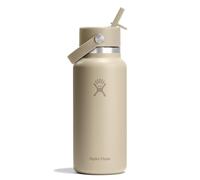 Hydro Flask Bouteille d'eau isotherme en acier inoxydable - Couvercle de paille flexible à large goulot, anti-déversement, étanche et rechargeable - 946 ml - Avoine tonale