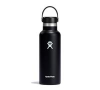 HYDRO FLASK - Gourde Isotherme 532 ml (18 oz) - Bouteille Inox à Isolation Sous Vide - Bouchon Antifuite et Revêtement par Poudre - Ouverture Standard - Noir