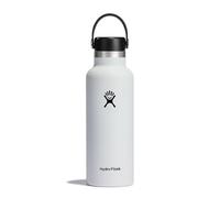 HYDRO FLASK - Gourde Isotherme 532 ml (18 oz) - Bouteille Inox à Isolation Sous Vide - Bouchon Antifuite et Revêtement par Poudre - Ouverture Standard - Blanc