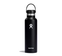 HYDRO FLASK - Gourde Isotherme 621 ml (21 oz) - Bouteille Inox à Isolation Sous Vide - Bouchon Antifuite et Revêtement par Poudre - Ouverture Standard - Noir