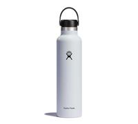 HYDRO FLASK - Gourde Isotherme 709 ml (24 oz) - Bouteille Inox à Isolation Sous Vide - Bouchon Antifuite et Revêtement par Poudre - Ouverture Standard - Blanc