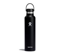 HYDRO FLASK - Gourde Isotherme 709 ml (24 oz) - Bouteille Inox à Isolation Sous Vide - Bouchon Antifuite et Revêtement par Poudre - Ouverture Standard - Noir