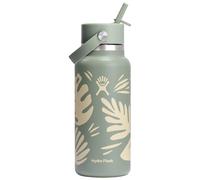 Hydro flask - Gourde isotherme 94 cl - 32 Oz Wide Flex Straw Cap Botanical Bliss Agave en Bois - Kaki Kaki