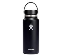 HYDRO FLASK - Gourde Isotherme 946 ml (32 oz) - Bouteille Inox à Isolation Sous Vide - Bouchon Antifuite et Revêtement par Poudre - Ouverture Large - Noir
