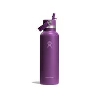 Hydro Flask - Standard Flex Straw Cap 621 ml (21 oz) Bottle | Acier inoxydable, anti-fuite, compatible avec porte-gobelets - froid 24 heures. Isotherme - Beachplum