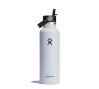 Hydro Flask - Standard Mouth Gourde Isotherme 621 ml (21 oz) | Bouchon Antifuite et Paille Intégrée - Bouteille Inox à Isolation sous vide - Ouverture Standard - White