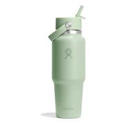 Hydro Flask - Travel Bottle 946 ml (32 OZ) - Bouteille en acier inoxydable isolée avec isolation sous vide TempShield et bouchon Flex paille étanche - Aloe