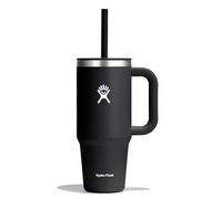 Hydro Flask - Travel Tumbler 709ml (24oz) avec couvercle à paille pressé refermable - Acier inoxydable - Isolation sous vide à double paroi - Couvercle résistant aux éclaboussures - Black