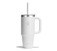 Hydro Flask - Travel Tumbler 710 ml (24 oz) Avec couvercle à paille transparent à pression - Acier inoxydable - Isolation sous vide double paroi - Résistant aux éclaboussures - White