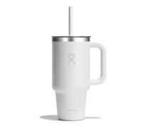 Hydro Flask - Travel Tumbler 946 ml (32 oz) Avec couvercle à paille transparent à pression - Acier inoxydable - Isolation sous vide double paroi - Résistant aux éclaboussures - White