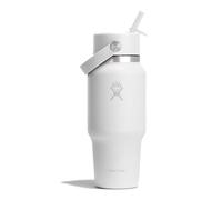Hydro Flask - Wide Flex Straw Travel Bottle 710 ml (24 oz) - Étanche, isolée, compatible porte-gobelets - Garde les boissons froides 24 h - Bouchon Flex avec paille - White