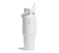 Hydro Flask - Wide Flex Straw Travel Bottle 946 ml (32 oz) - Acier inoxydable, étanche, compatible avec la plupart des porte-gobelets - Isolation 24h froid-Large ouverture, compatible glaçons-White