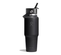 Hydro Flask - Wide Flex Straw Travel Bottle 946 ml (32 oz) - Acier inoxydable, étanche, compatible avec la plupart des porte-gobelets - Isolation 24 h froid-Large ouverture, compatible glaçons-Black