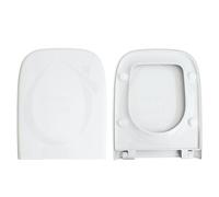 HYDRO HOME Abattant WC compatible avec S20 VITRA, plastique thermodurcissable enveloppant charnières réglables fixation par le haut, blanc fabriqué en Italie (fermeture classique)