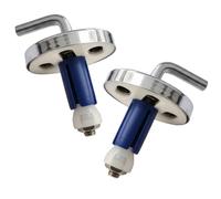 HYDRO HOME Lot de 2 charnières de siège de toilette pour WC réglable en acier inoxydable chromé brillant pour WC thermodurcissable, fixation par le haut, pièces universelles, montage facile, fabriqué