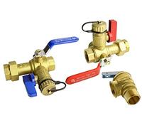 HYDRO MASTER Kit de vanne de service de chauffe-eau sans réservoir avec soupape de décharge de pression 1,9 cm IPS, isolateur IPS, laiton propre