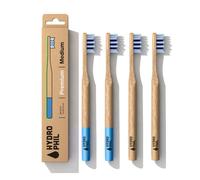Hydro Phil Durable brosse à dents en bambou Vert Lot de 4 recharges moyen doux