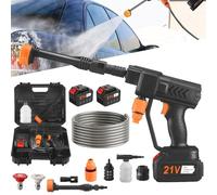 Hydro X5 Hand Held Pressure Washer, Hydro X5 Power Washer, 500PSI Cordless Pressure Washer with 2 Batteries & Charger & 6-in-1 Nozzle for Car, Garden, Yard (with 2 Batteries)
