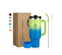 hydro2go Gobelet Isotherme avec Paille - Chaud 10h, froid 12h - Lavable au lave-vaisselle, sans BPA - Mug de voyage pour boissons chaudes et froides (Earth, 1200 ml)