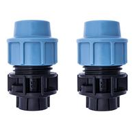 HYDROBIL Raccord de Plomberie MDPE pour Tuyaux d'Eau, Paquet de 2, Adaptateurs 25mm x 1/2" BSP Femelle, pour Tuyau MDPE en Plastique, 16 Bar, Température Max. 45°C, Raccords à Compression
