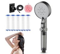 HydroBoost High Pressure 5-Mode Filtered Shower Head, HydroBoost High Pressure Shower Filtered Head with Handheld, Built-in Power Wash for Hard Water (1 PC)