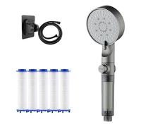 HydroBoost High Pressure 5-Mode Filtered Shower Head with Handheld, Built-in Power Wash for Hard Water - Filtered Shower Head for Gentle Skin & Hair Care (1PCS)