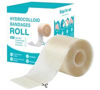Hydrocolloid Roll 5cm x 5m, Pansement Hydrocolloïde Adhésif Imperméable et Respirant, Découpable sur Mesure pour Ampoules, Boutons, Coupures, Ultra-Mince Couleur Chair
