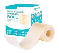 Hydrocolloid Roll,5cmx200cm,Rouleau Pansement Hydrocolloïde Imperméable Adhésif pour Soins des Plaies, Pansement Cicatrisant Ampoule Respirante pour Coupure, L’égratignure, Acné cassée,Stérile