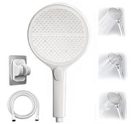 Hydroease Handheld Shower Head, Gloryboom Shower Head, With 4 Spray Modes, Hose And Adjustable Bracket, Silicone Nozzles, Easy Tool-Free Installation (White)