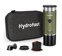 Hydrofast PO100 Machine à expresso électrique portable, auto-chauffante, double usage pour capsules moulues et Nespresso - Cafetière portable pour camping, voiture, bureau