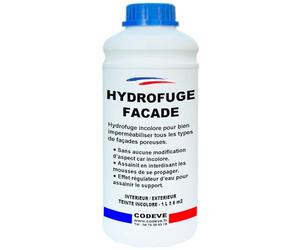 Hydrofuge Facade - Codeve Bois - 1L - Intérieur/extérieur - Imperméabilisant Pour Façade, Mur, Enduit, Brique Ou Crépi.