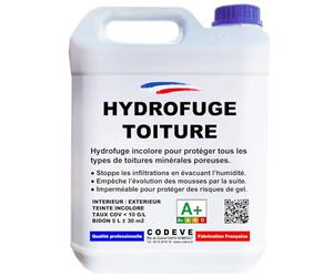 Hydrofuge Toiture - Codeve Bois - 5L - Intérieur/extérieur - Pour Toiture En Tuile, Ardoise, Terre Cuite, Béton, Fibrociment, Lauze.