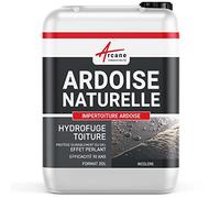 Hydrofuge Toiture Imperméabilisant Ardoise 20 L (jusqu'à 100 m²) | Imperméabilise les Toitures en Ardoise, Incolore, Effet Perlant, Protège du Gel et des Dépôts Verts - Arcane Industries