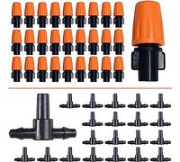 Hydrogarden 50pcs Goutteur Irrigation Réglable, 1/4'' Système Dirrigation Goutte à Goutte Micro Flow Drip Head Buses de Brouillard Dirrigation pour Jardins Potagers ou Massifs de Fleurs