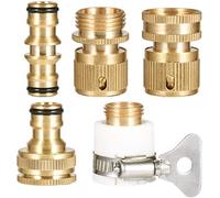 Hydrogarden Raccord Rapide de tuyaux, raccord de Tuyau de Jardin de Filetage 3/4"- Connecteur métallique Double mâle - Adaptateur de Robinet fileté Femelle de 1/2" et 3/4"