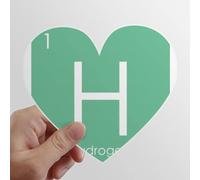 hydrogène h éléments Tableau Non métalliques Chimie Les Autocollants d'ordinateur ou de Bagage avec la Forme de cÅ“ur