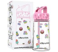 HydroKids Bouteille d'eau avec paille - 400 ml - Sans BPA - Pour l'école, les voyages, le sport - Étanche - Pour filles et garçons