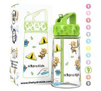 HydroKids Bouteille d'eau avec paille - 400 ml - Sans BPA - Pour l'école, les voyages, le sport - Étanche - Pour filles et garçons