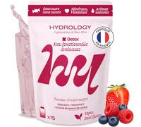 HYDROLOGY - Eau Aromatisée - Pastilles sans sucre - Boisson vitaminée détox & drainage - Hydratation quotidienne - 15 pastilles effervescentes - Végan & naturel - Fruits Rouges Sureau - Detox